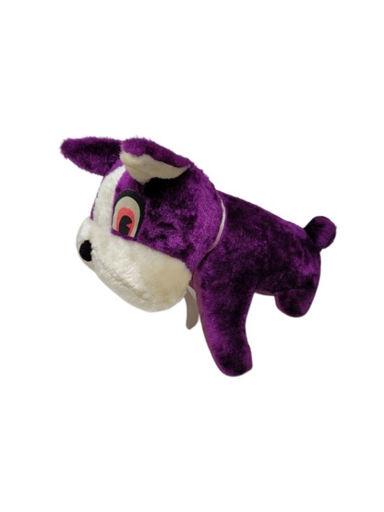 Vintage 1950s 1960 Vintage 60s Carnival Prizes Stuffed Dogs Poodle Bull Dog Lot Of 3 Blue Purple